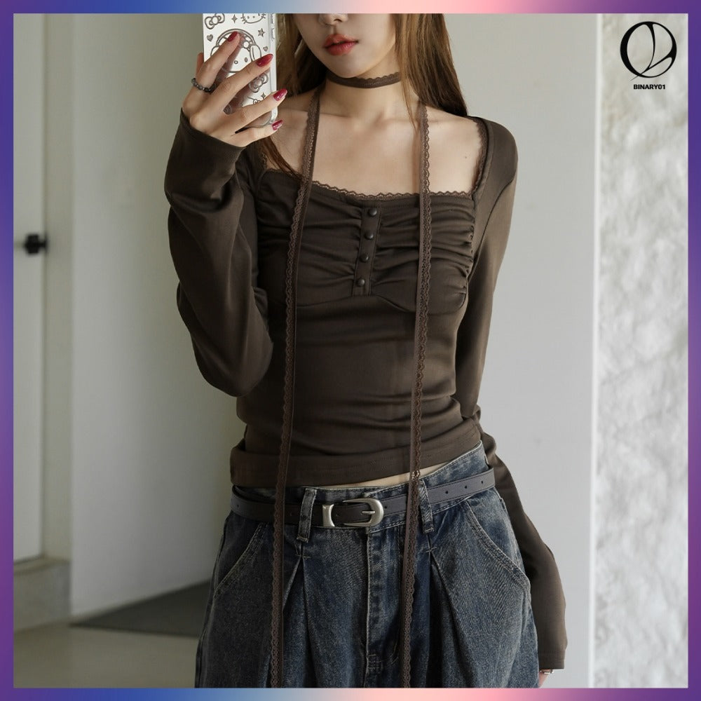 【BINARY01】MUFFLER SET MARRIED LACE T-SHIRT 4COLORS