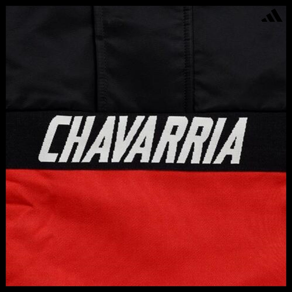 【ADIDAS 】Black Red Gomez Half-Zip Pullover Sweatshirt