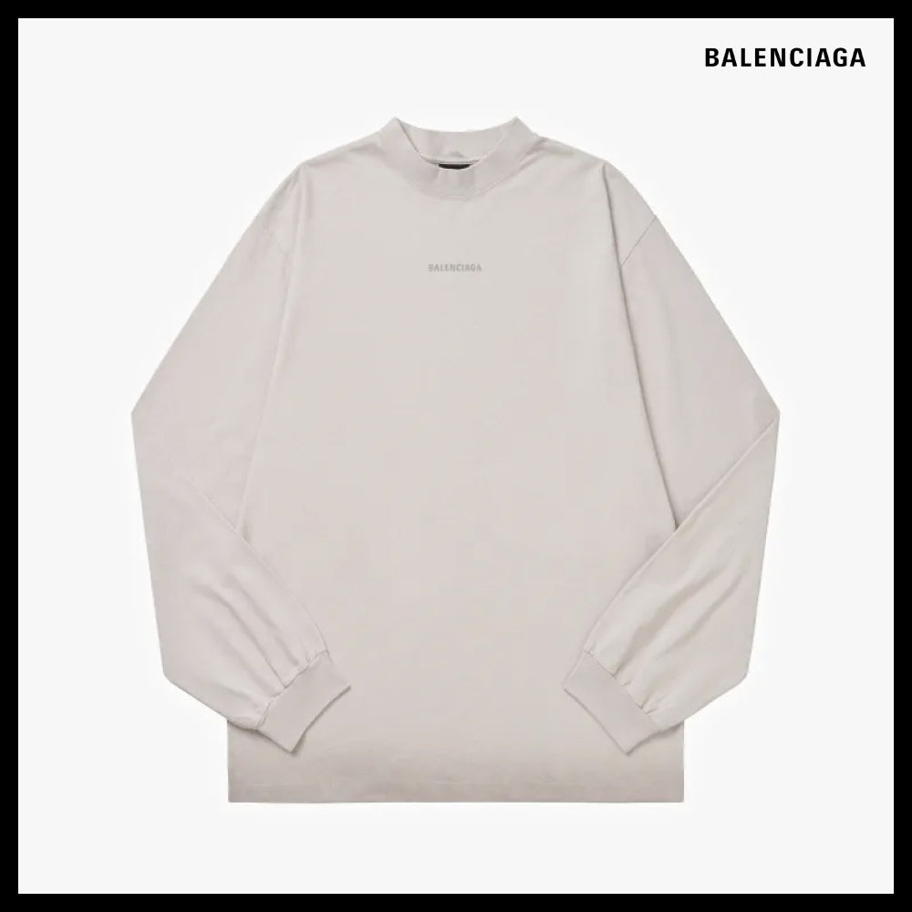 【BALENCIAGA】Back Logo Men Long Sleeve T Shirt
