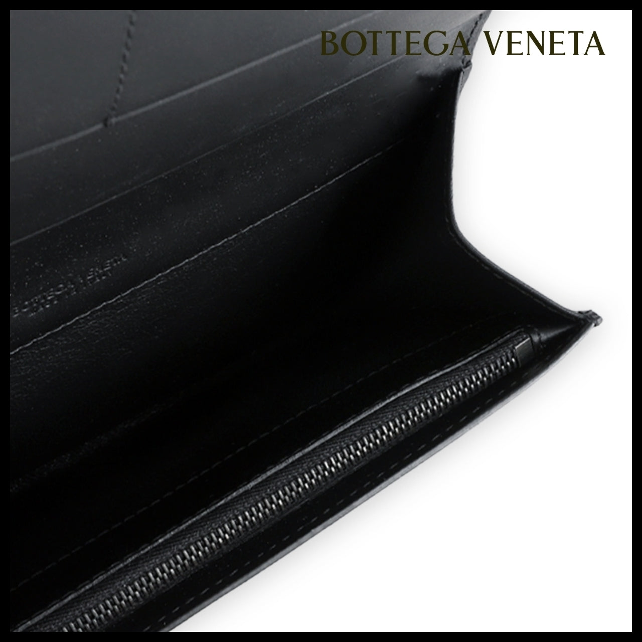 【BOTTEGA VENETA】 Mens Intrecciato Long Wallet Black