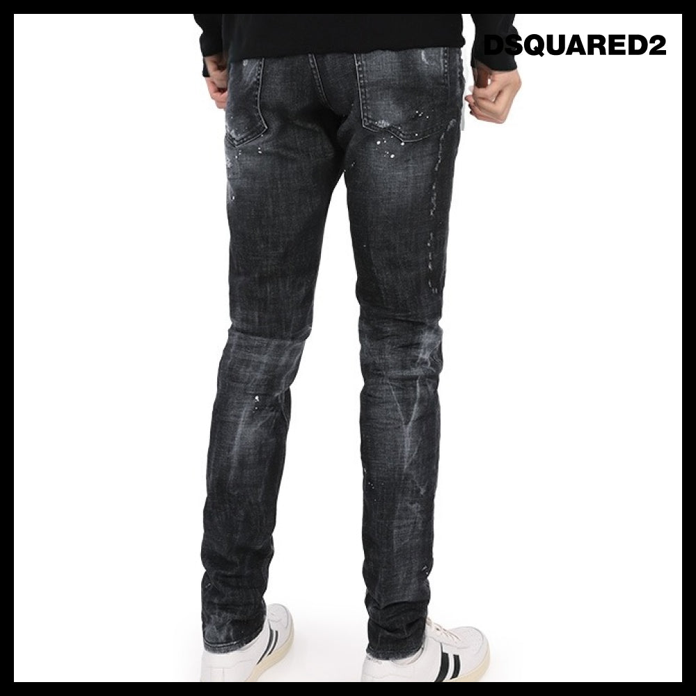 【D SQUARED2】Painting Washed Grey Cool Guy Jeans