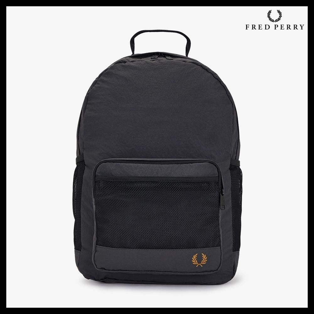 【FRED PERRY】Crinkle Nylon Mesh Backpack Anchor Gray