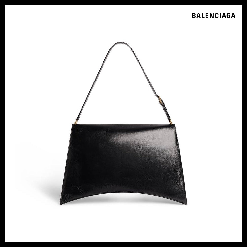 【BALENCIAGA】Crush Large Sling Handbag Black