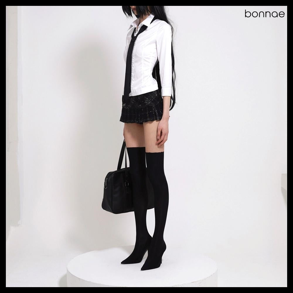 【BONNAE】Micro mini pleats skirt 2Colors