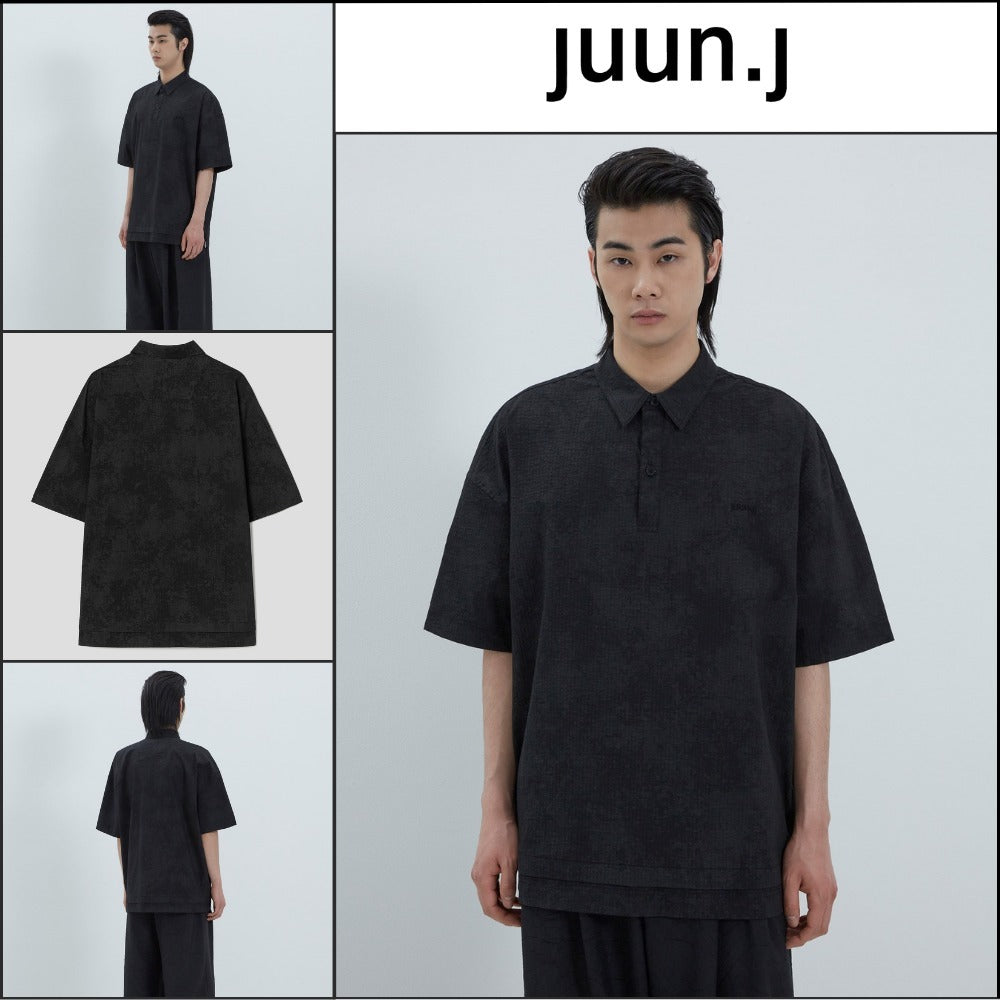 【JUUN.J】CORE Painting Stripe Diagonal Zipper Shirt Jumper