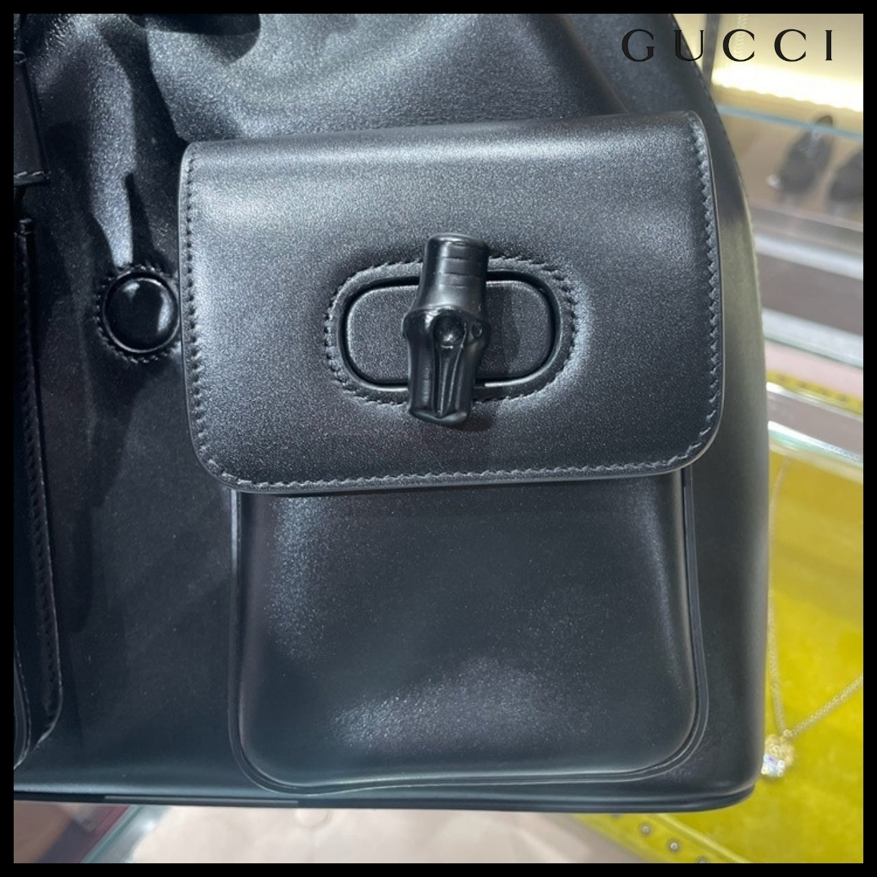 【GUCCI】Noblesse Calf Pocket Bamboo Top Handle Backpack