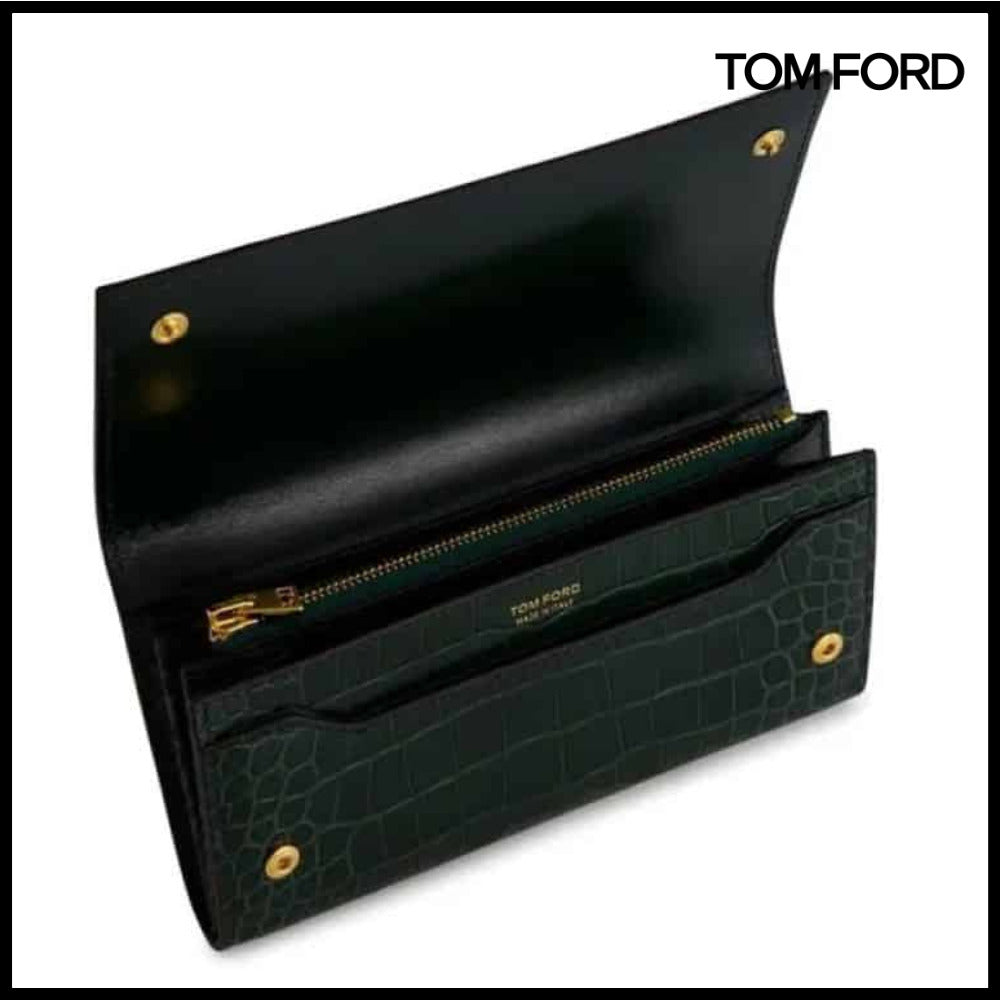 【TOM FORD】CROCO-EFFECT LONG WALLET