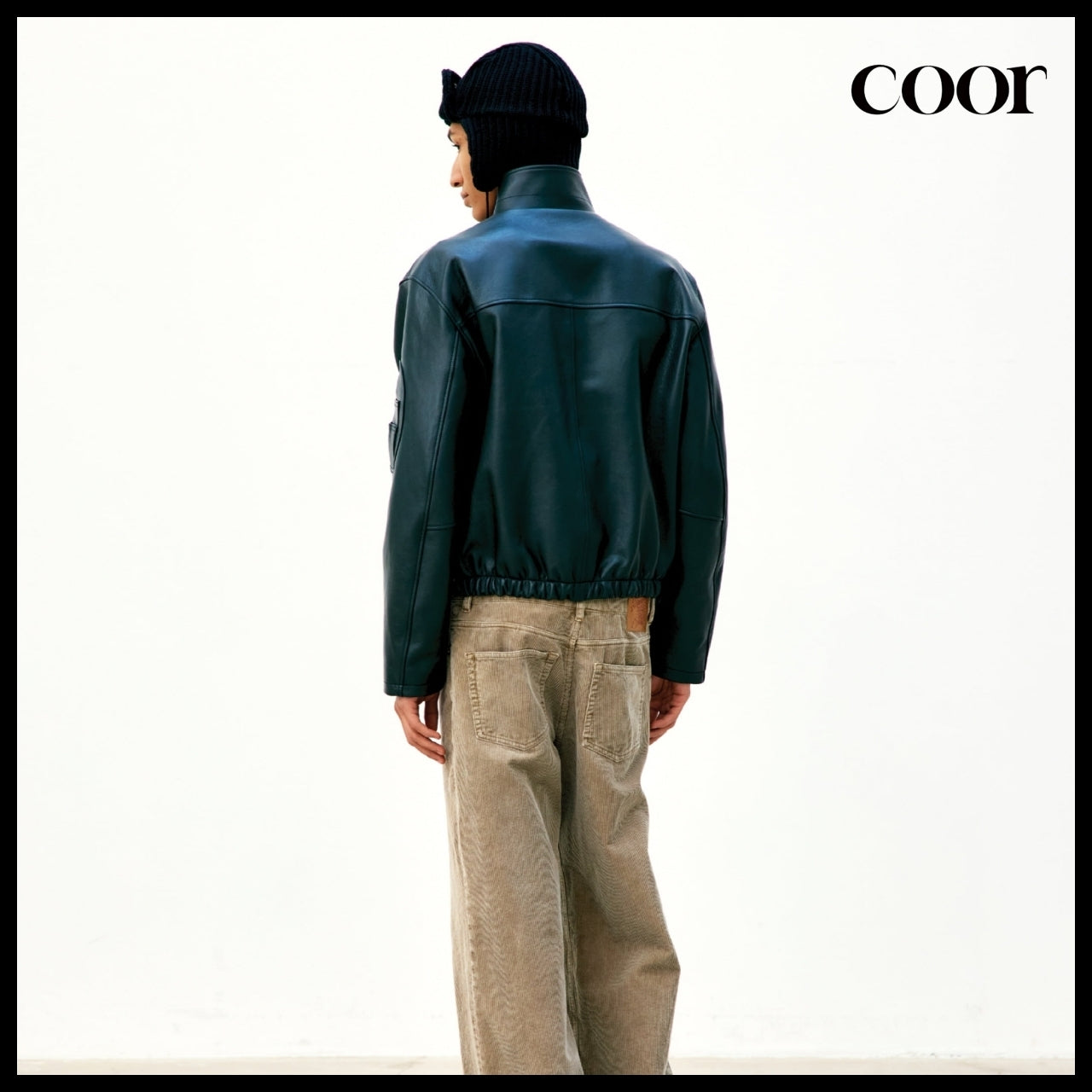 【COOR】Goat Skin Pilot Leather Jumper (2 Colors)