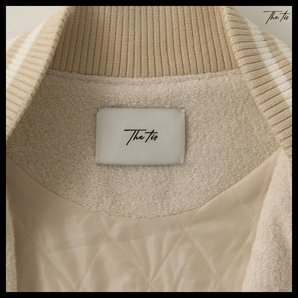 【The tis】Angel Pearl Varsity Jacket 2Colors