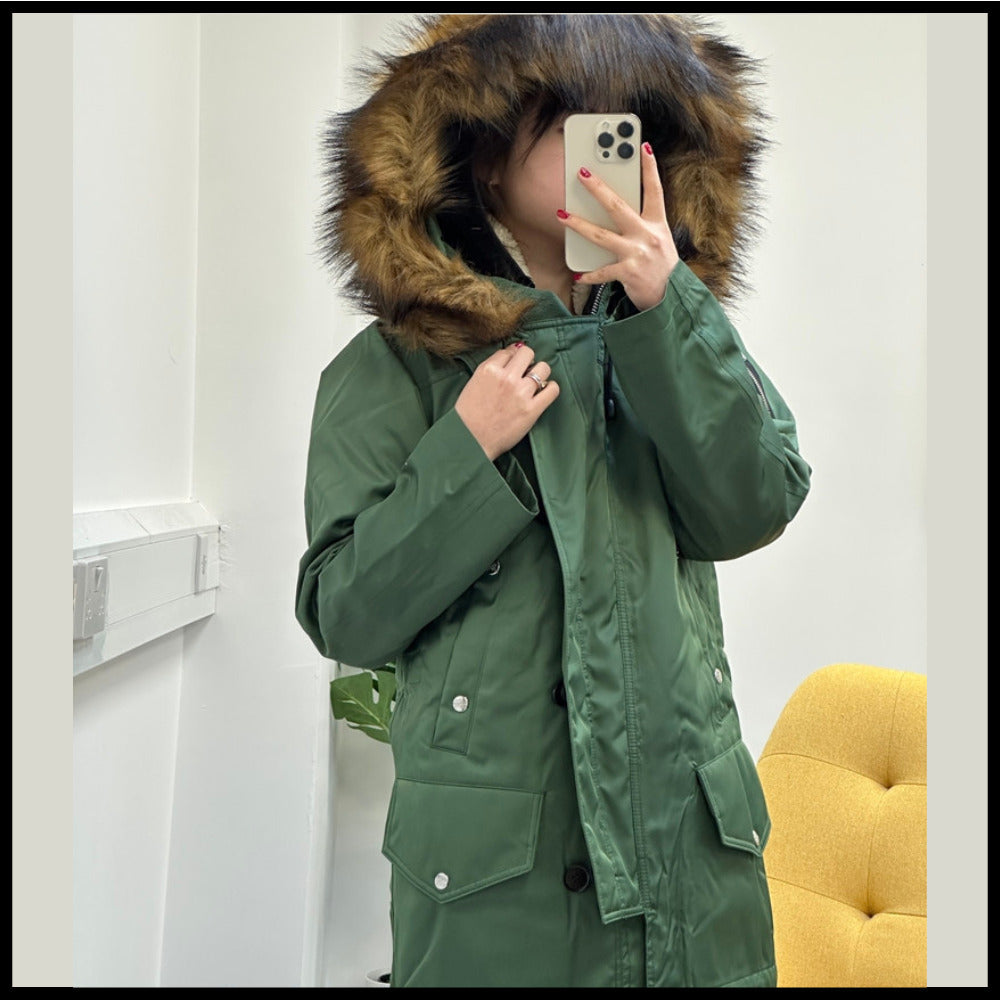【Burberry】LANFAIR Detachable Fur Hood Nylon Padded Jumper