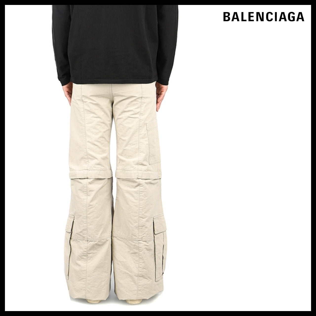 【BALENCIAGA】Flared Cargo Pants Beige