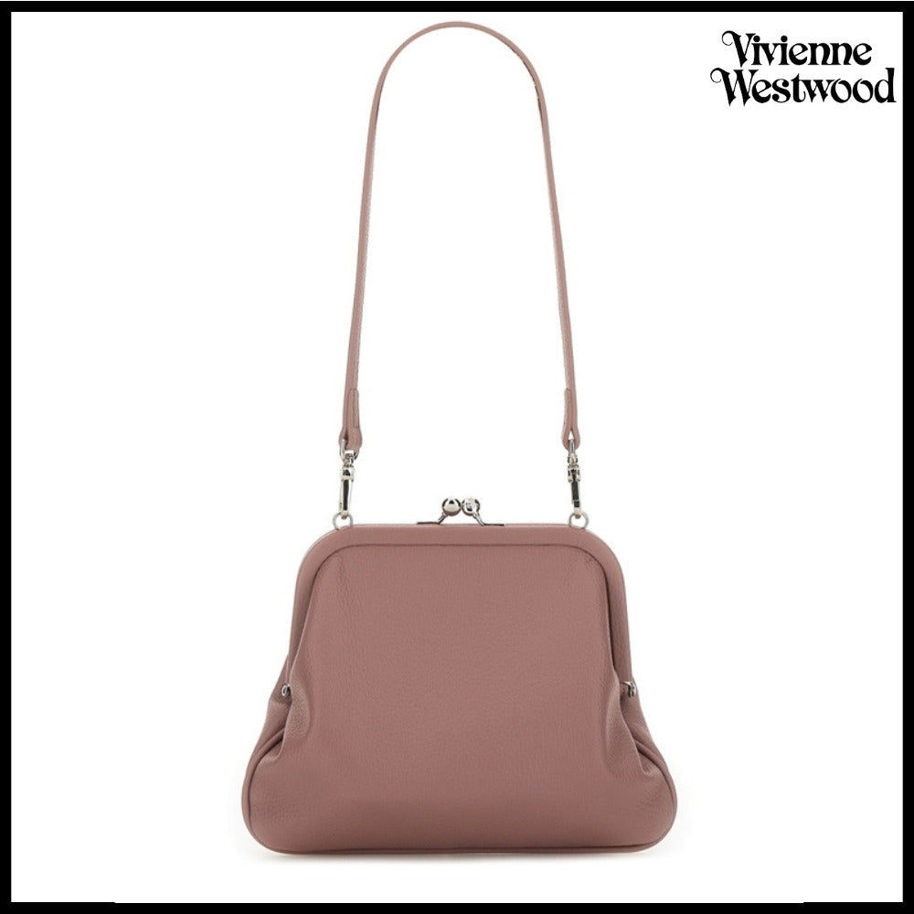 【Vivienne Westwood】Orb Logo Leather Shoulder Bag