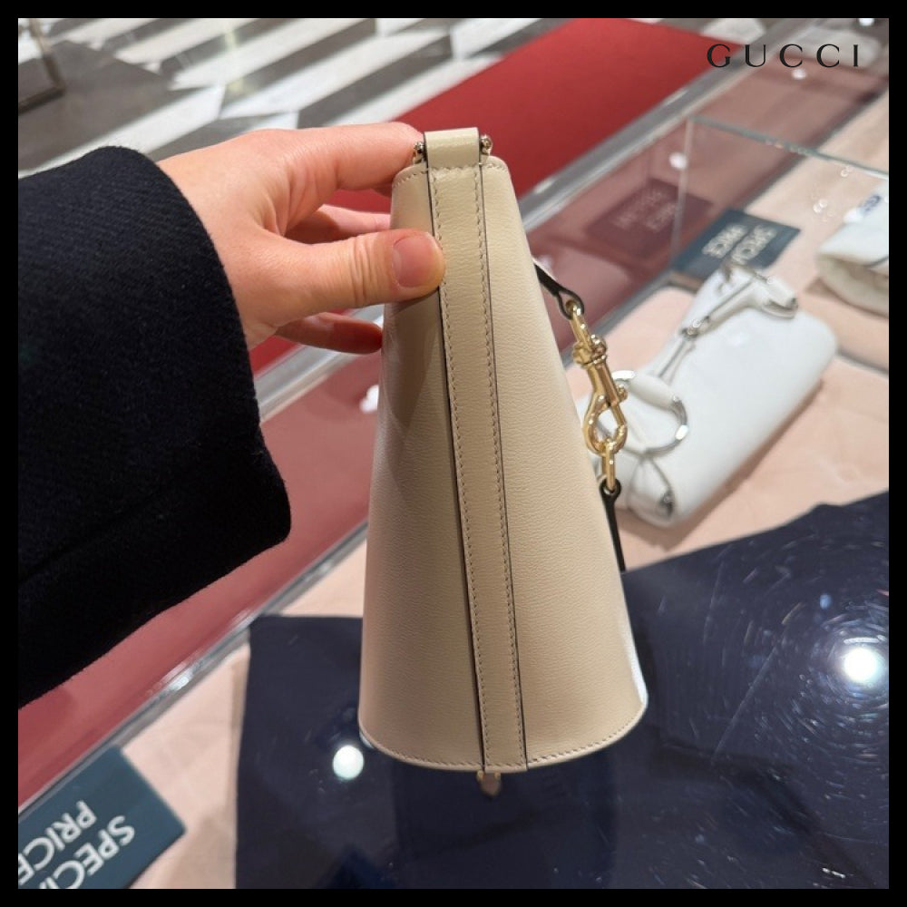 【GUCCI】TRITONE Bucket Shoulder Bag New Ivoire