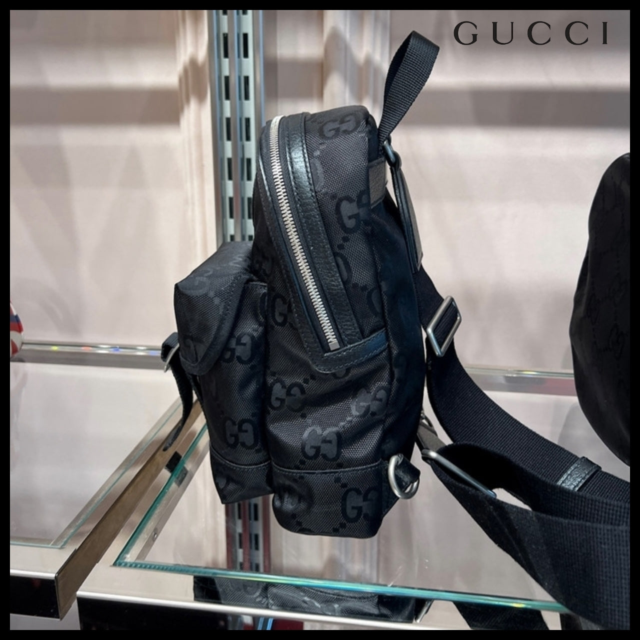 【GUCCI 】GG Logo Off The Grid Sling Bag BLACK