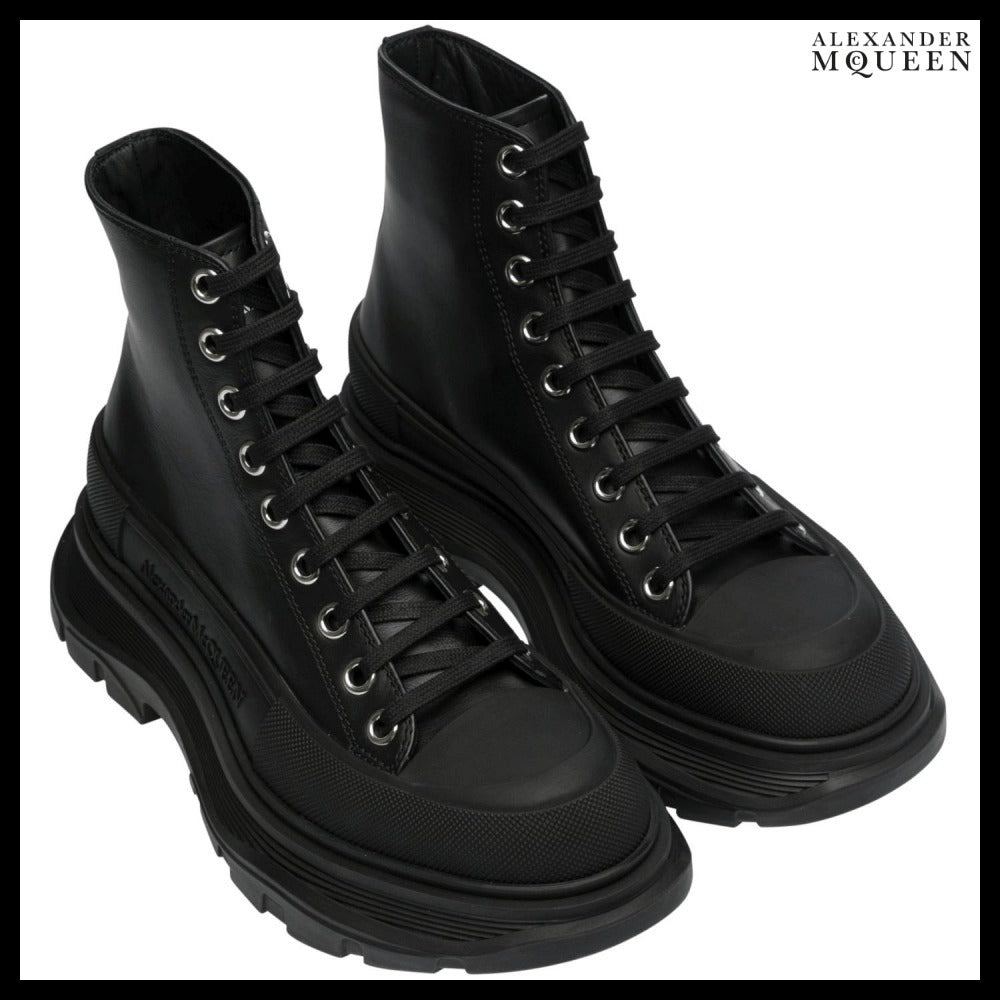 【Alexander Mcqueen】Tread Slick Boot Leather Black