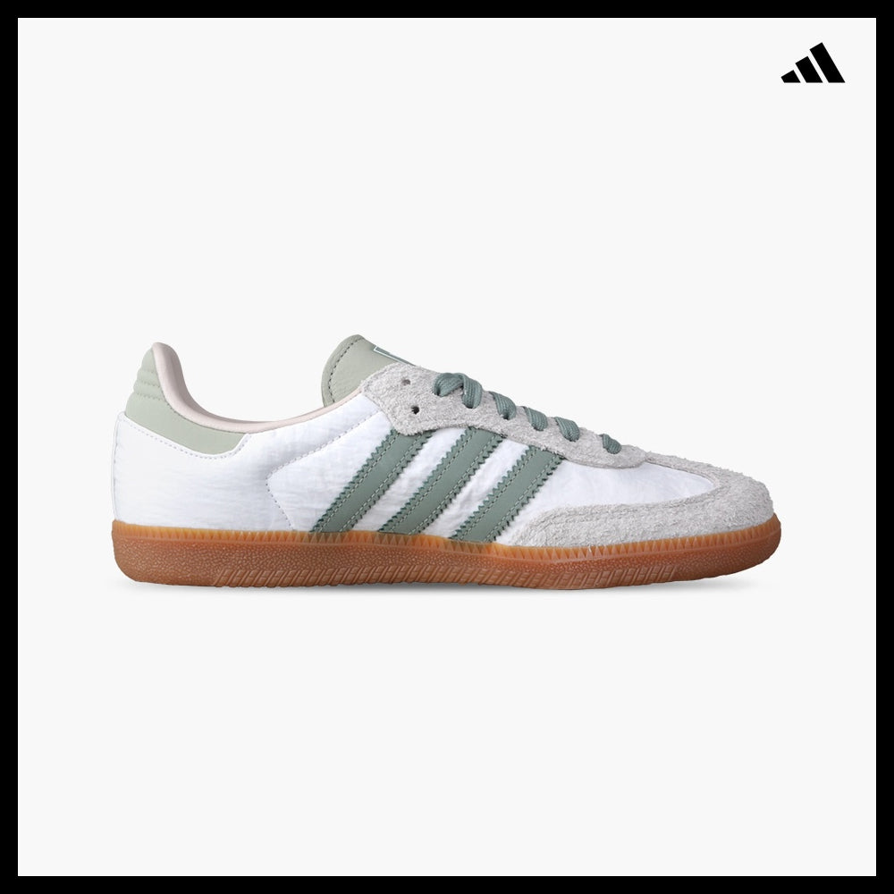 【adidas】Samba OG Cloud White Silver Green Sneakers