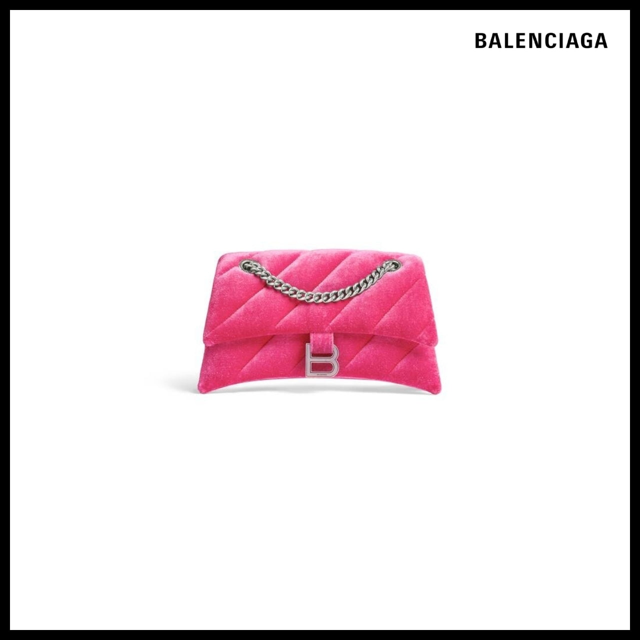 【BALENCIAGA】Crush Small Chain Bag Quilted Velvet Jersey