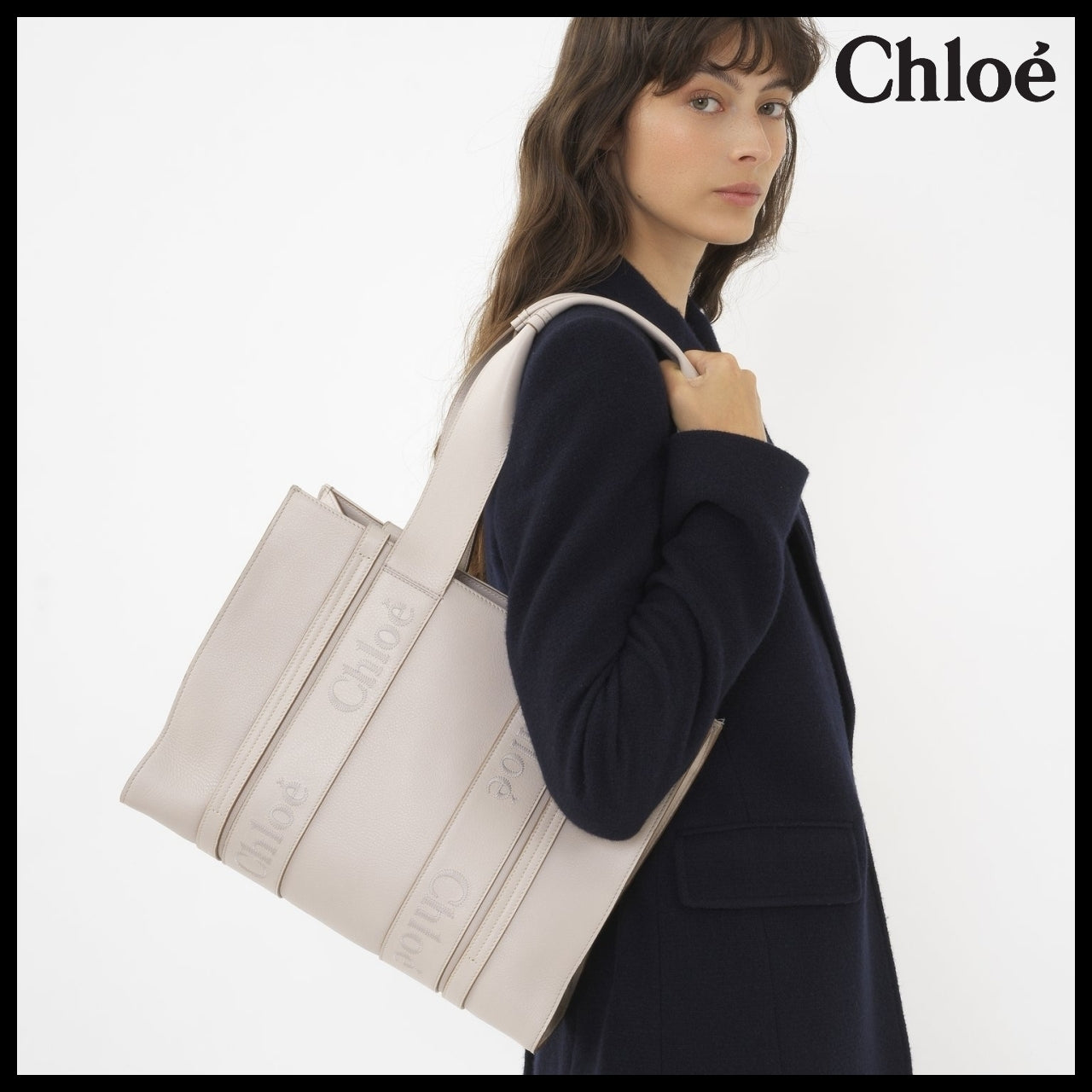 【Chloe】Medium Woody Tote Bag Wilde Grey