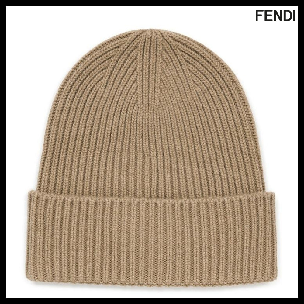 【FENDI】24FW Dark Beige FF Wool Cashmere Beanie