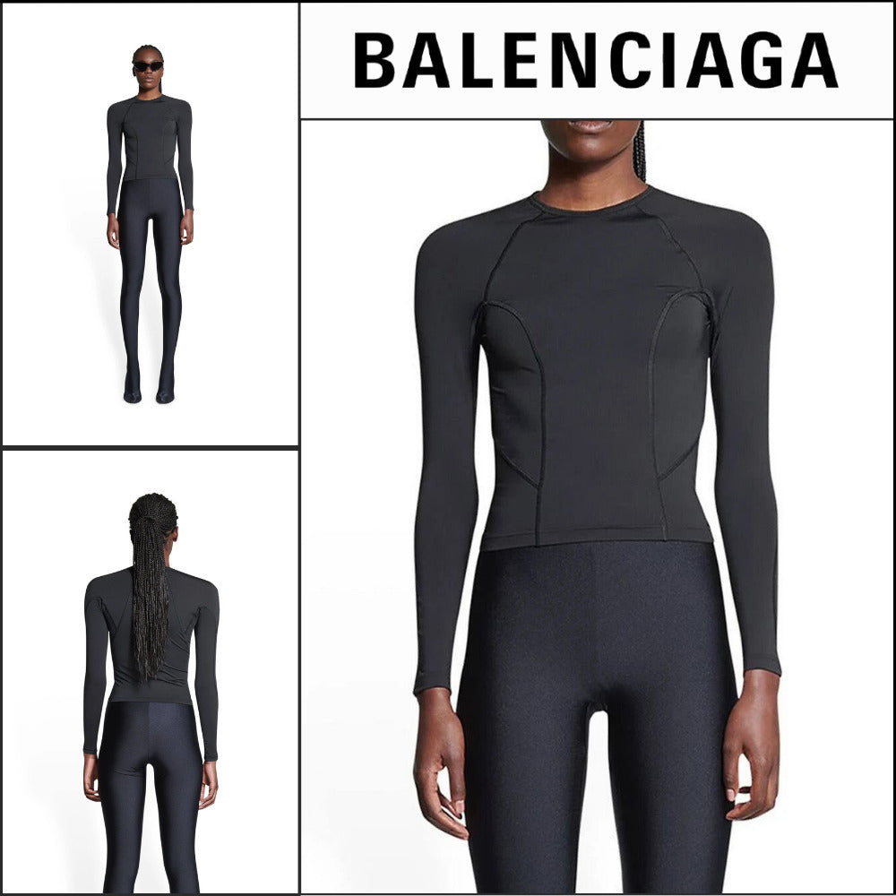 【BALENCIAGA】3B Sports Icon Fitted Long Sleeve T-Shirt