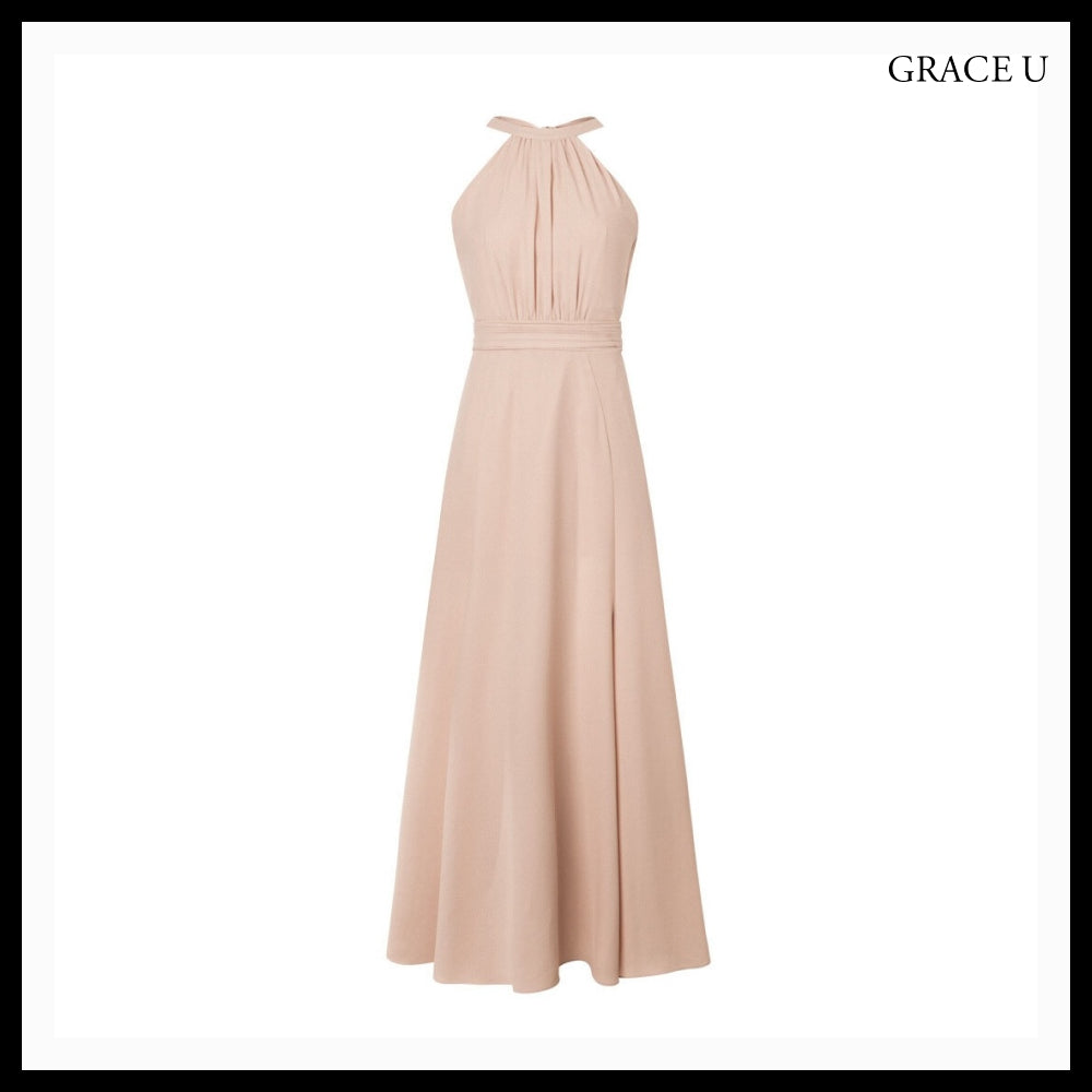 【GRACE U】Isabel Halter-Neck One-Piece 3 Colors