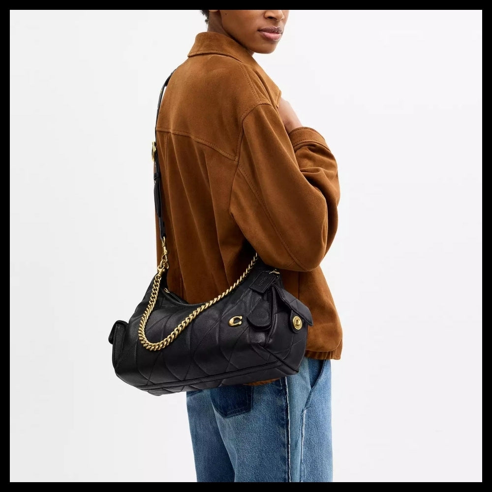 【Coach】Pocket Juliet Bag 30 With Quilting Black