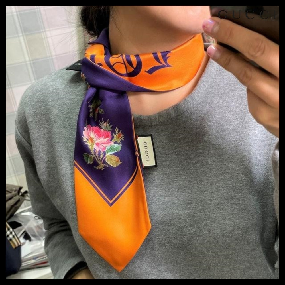 GUCCI Blind For Love Twilly Scarf Purple