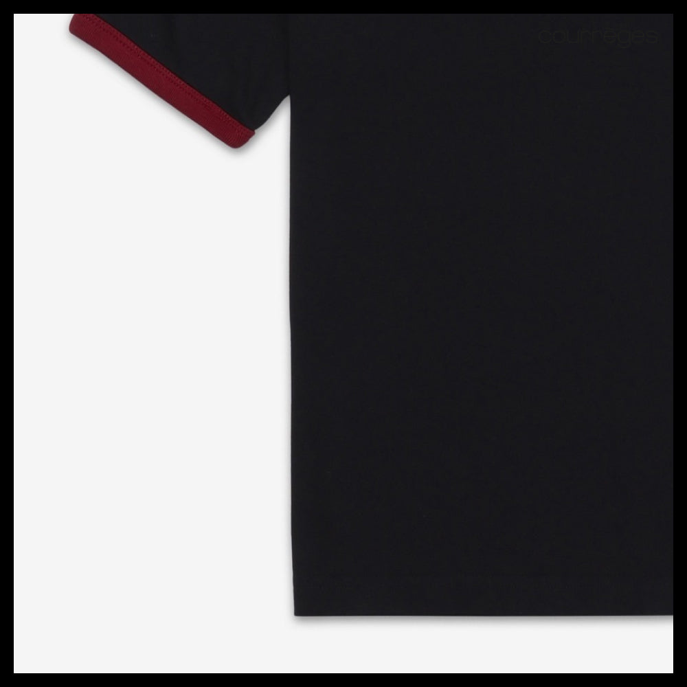 【Courreges】Signature Contrast Short Sleeve T Shirt Black
