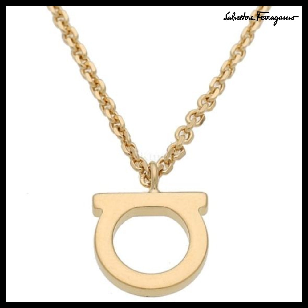 【Salvatore Ferragamo】760133 696658 Gancini Gold Necklace