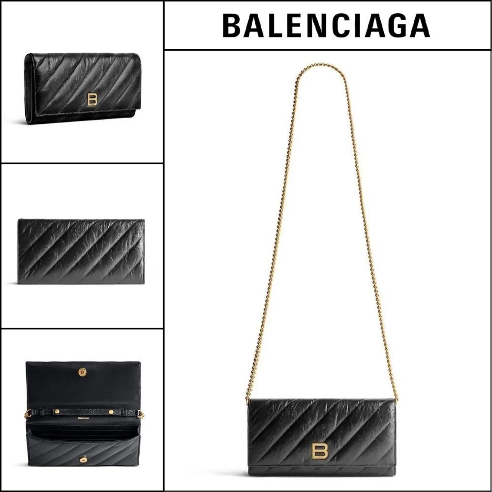 【BALENCIAGA】Crush Wallet On Chain In Black