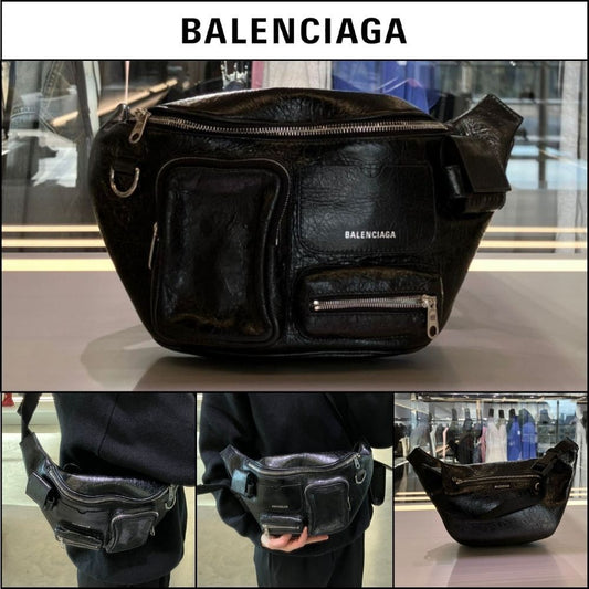 ★BALENCIAGAアウトレットセール★Lambskin Belt Crossbody Bag