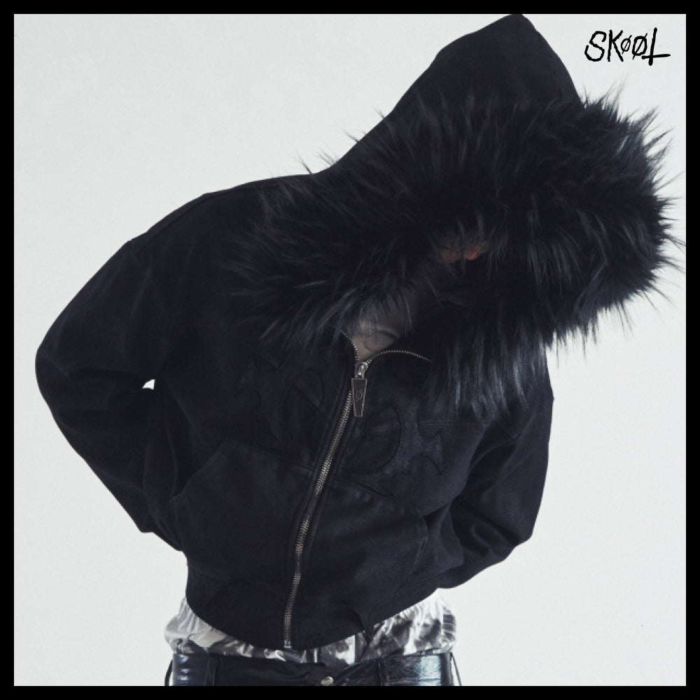 【SKOOT】Mola Fur Zip-up Hoodie