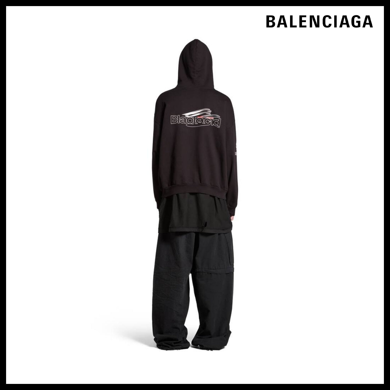 【BALENCIAGA】AI Generated Hoodie Medium Fit Black White