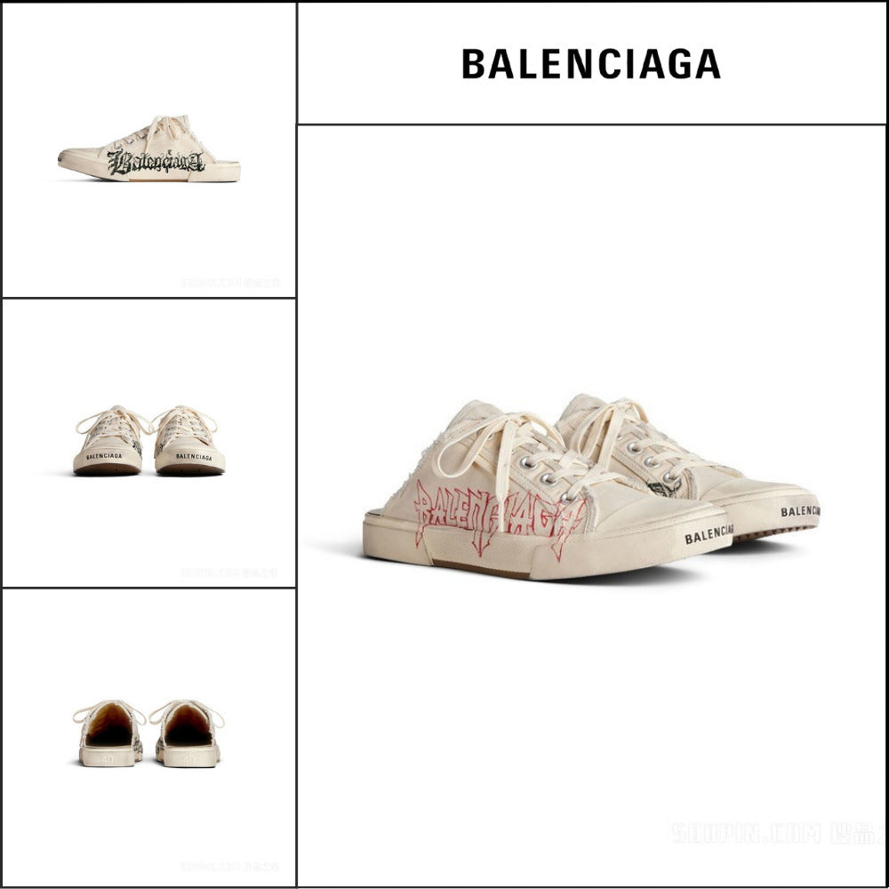 【BALENCIAGA】Paris Mule DIY Metal White