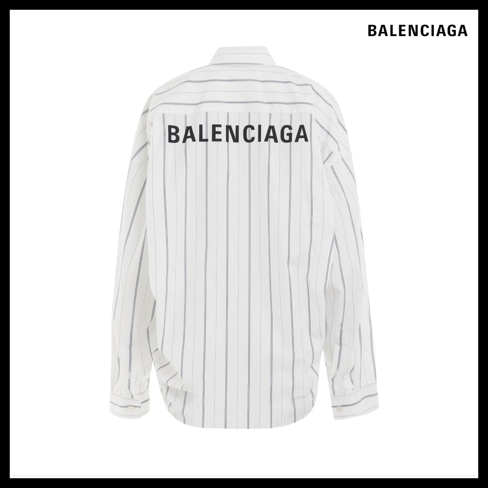 【BALENCIAGA】Cocoon Shirt White Navy