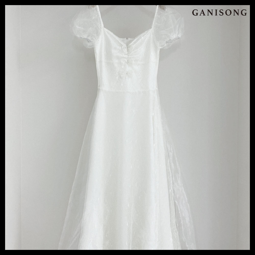 【GANISONG】Bridal Celia Dress White