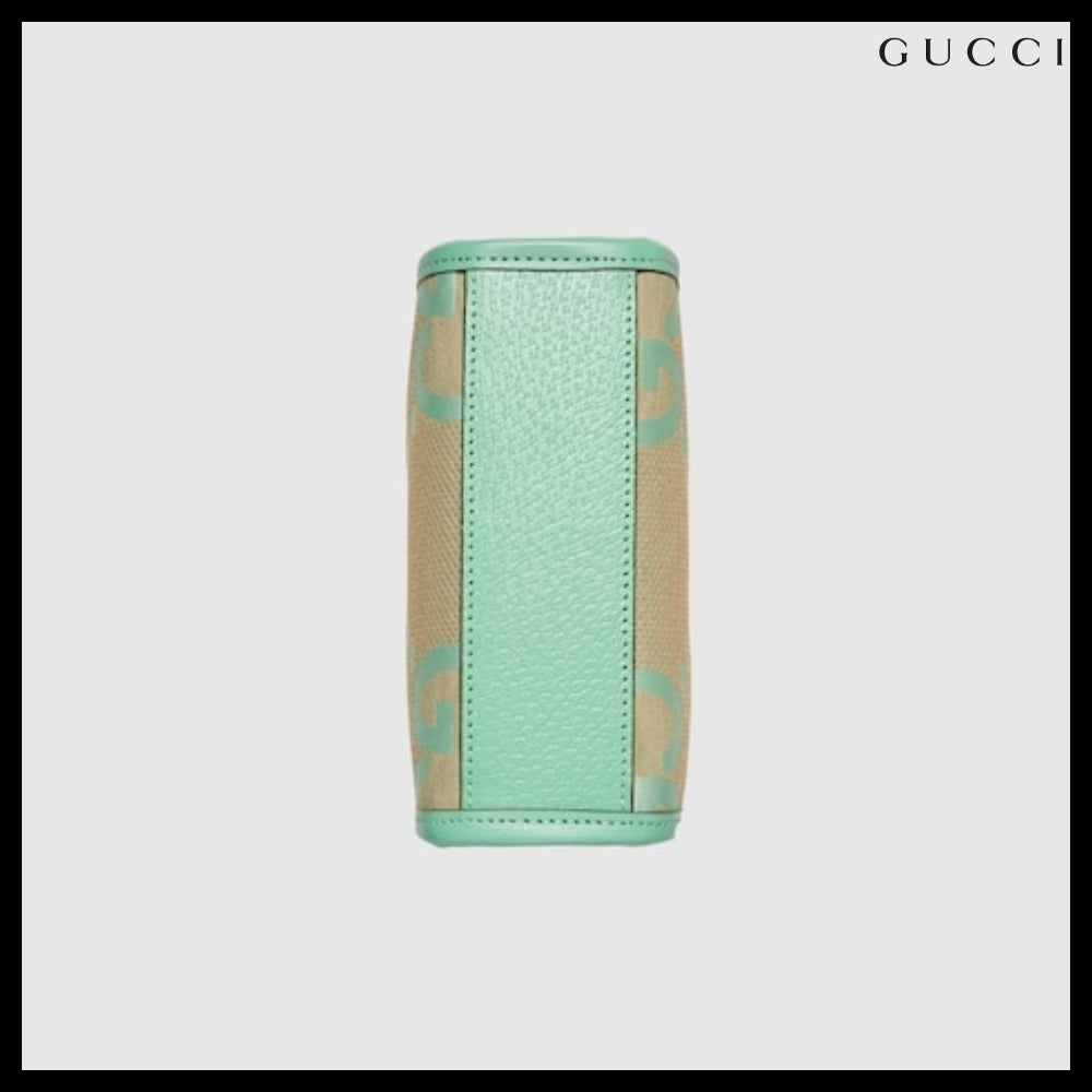 【GUCCI 】Jumbo GG Logo Mini Tote Bag BEIGE MINT