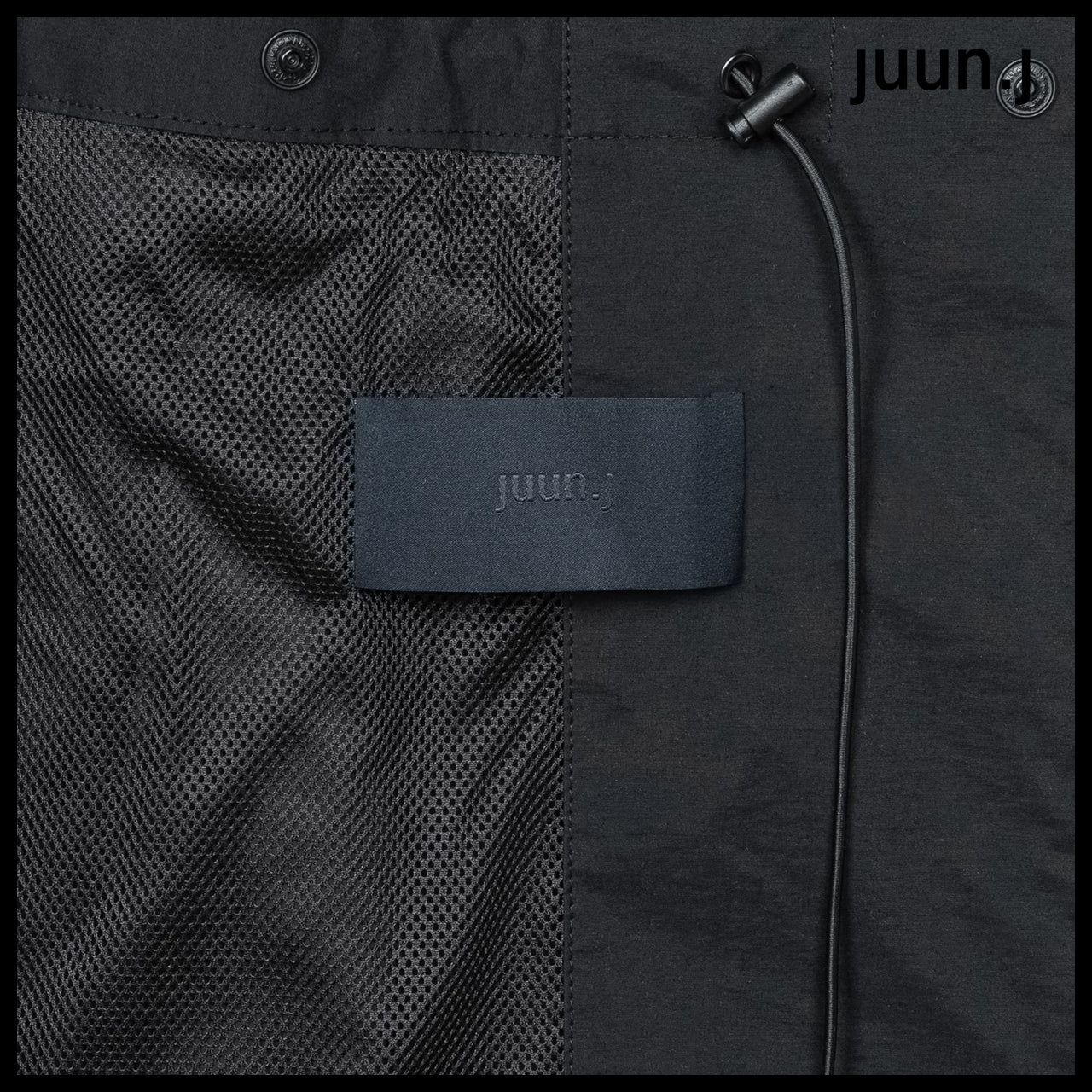 【JUUN.J】Stand Collar Sleeve Detachable Mac Coat Black