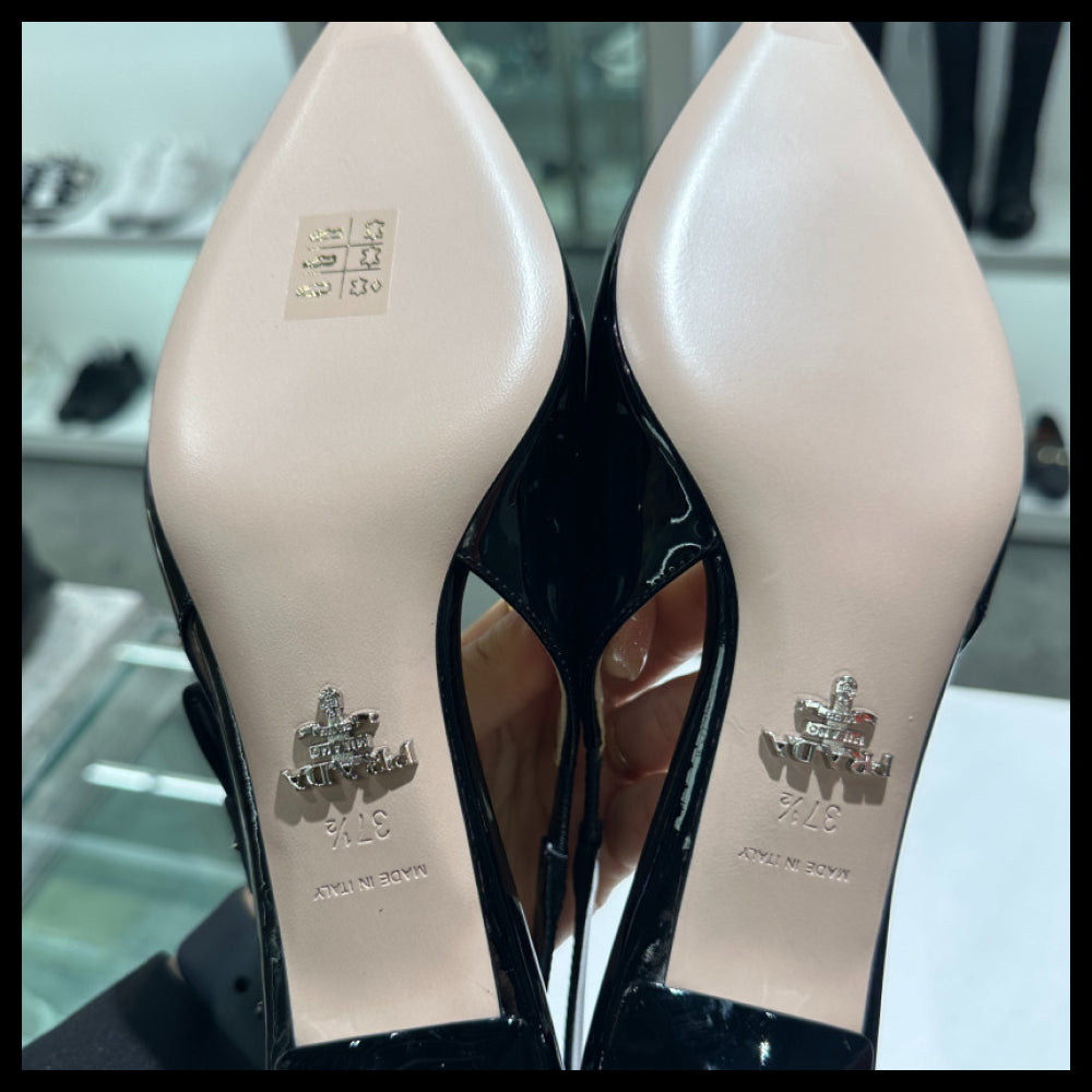 【PRADA】Patent Leather Slingback Pumps Women