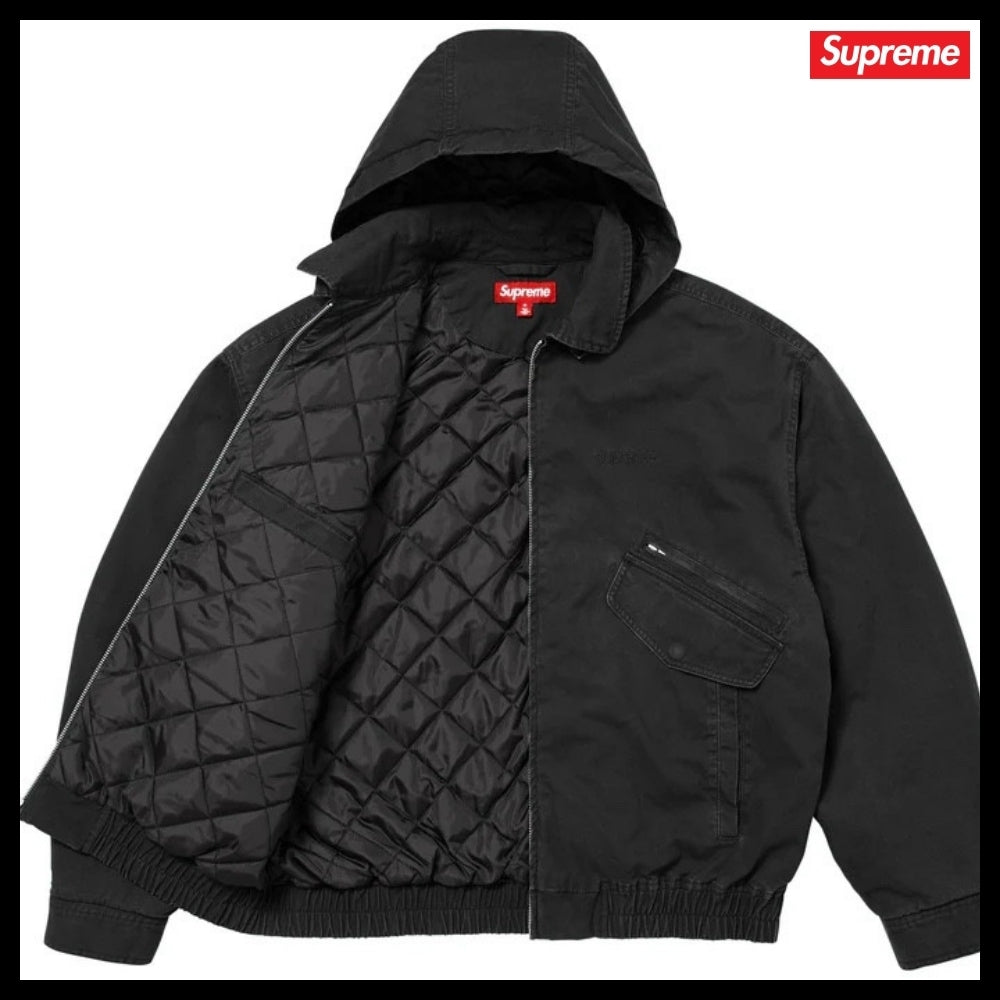 【Supreme】Hooded Utility Jacket Black 25FW