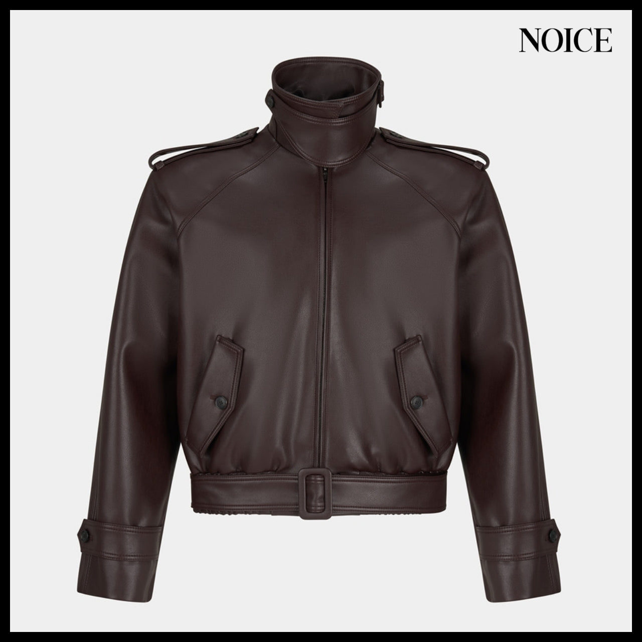【NOICE】Aviator Faux Leather Blouson Burgundy