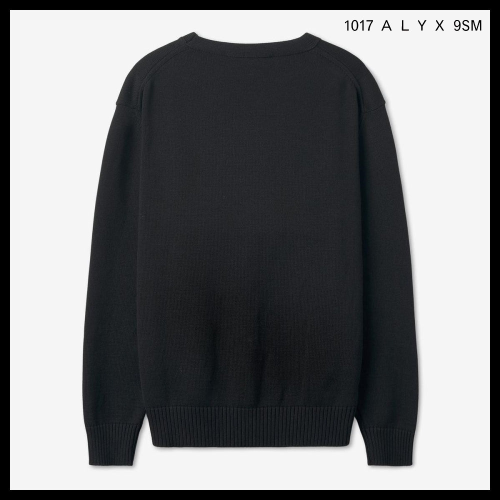 【ALYX】Graphic-Print Knitted Sweater, Black
