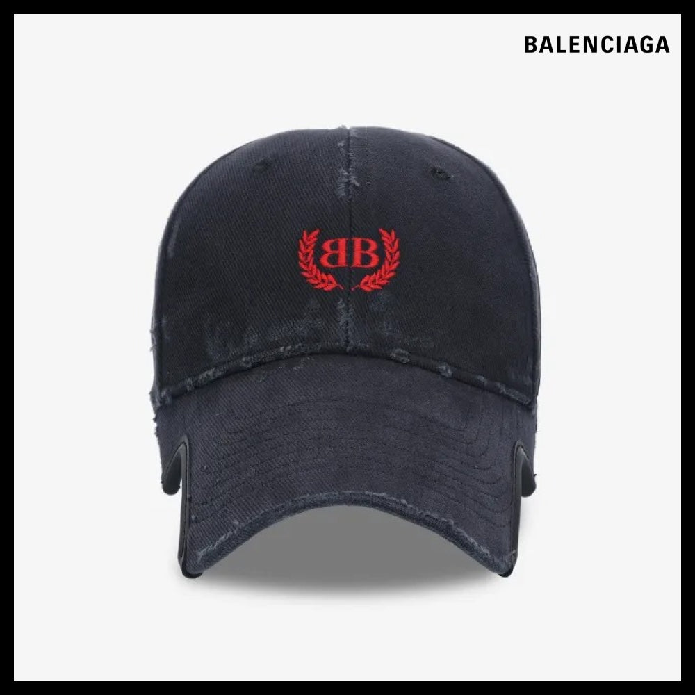 【BALENCIAGA】Laurel Classic Ball Cap Faded Black Red