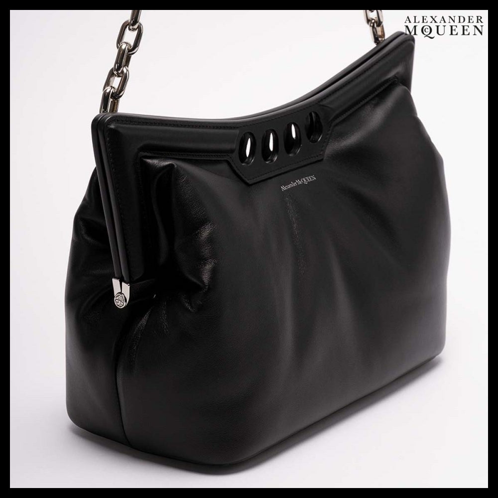 【Alexander Mcqueen】Puffy Peak Leather Crossbody Bag