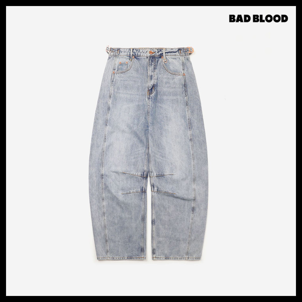 【BADBLOOD】Charlie Barrel Jeans - Light Blue