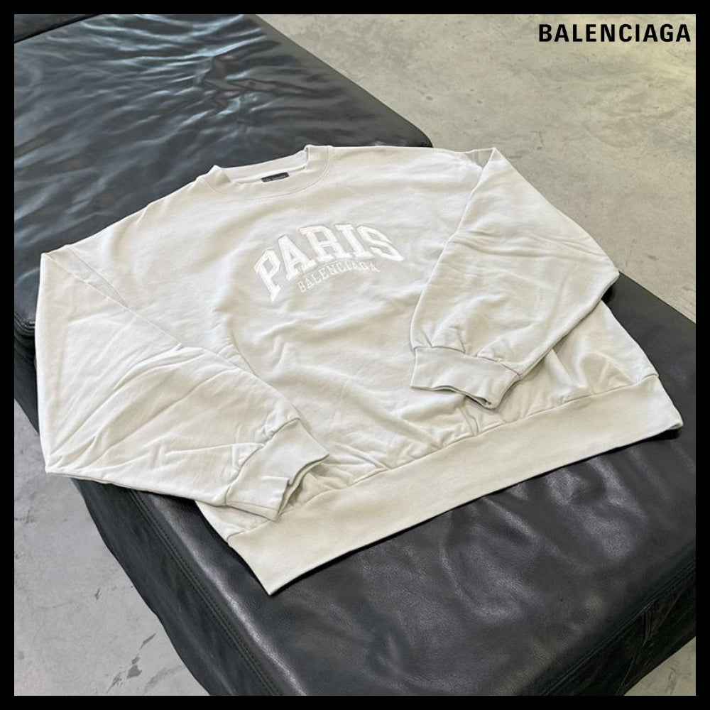 【BALENCIAGA】Cities Paris Sweatshirt Medium Fit White