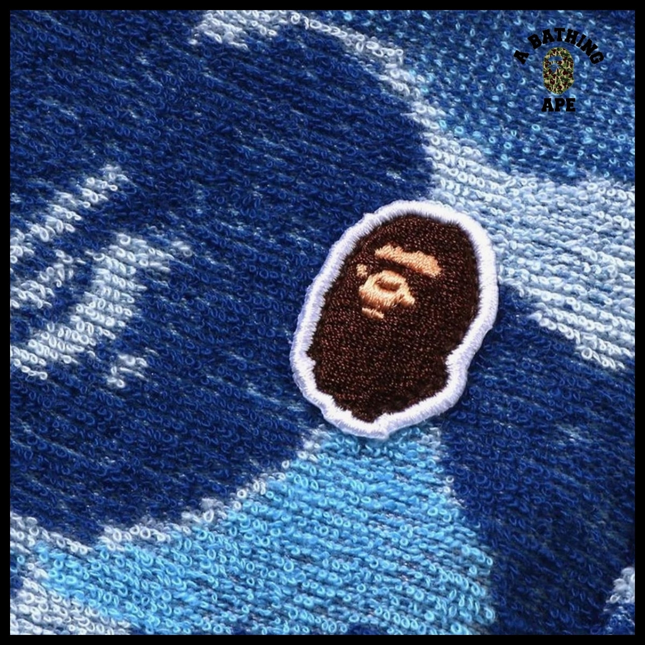 【A BATHING APE】ABC Camo Pile One Point Sweat Shorts Blue