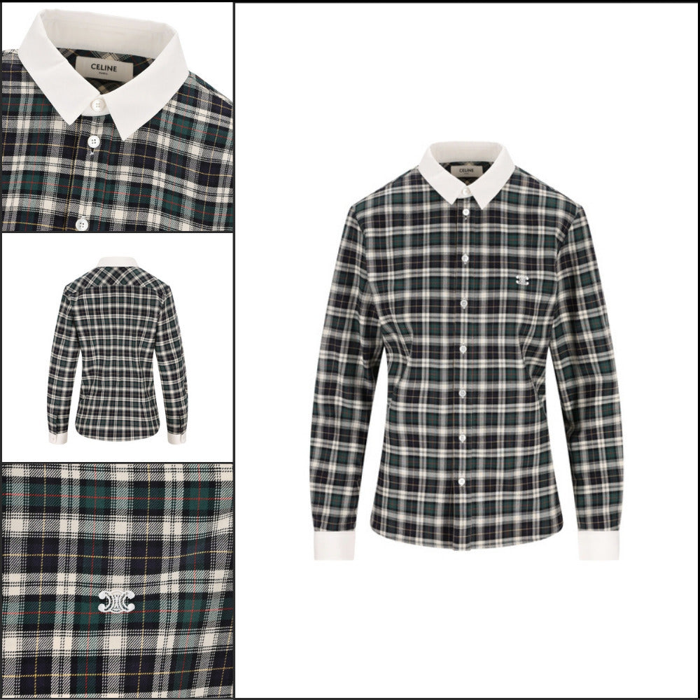 【CELINE】Green Shirt & Blouse