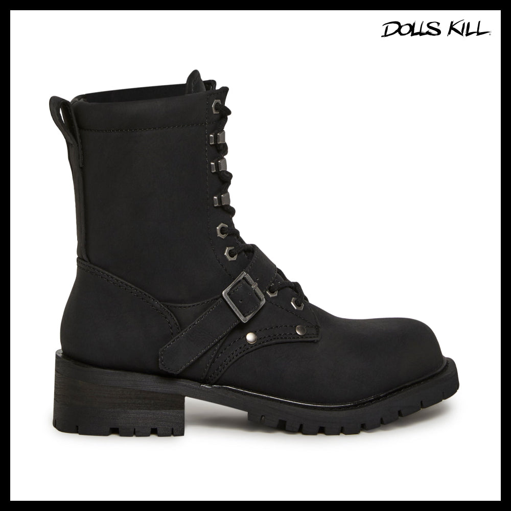 ◆DOLLS KILL◆DARKER WAVS Outro Cadet Boot Black