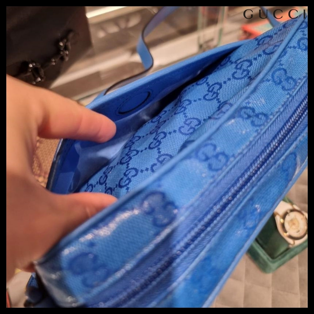 【GUCCI】Men's GG Crystal Canvas Mini Shoulder Crossbody Bag